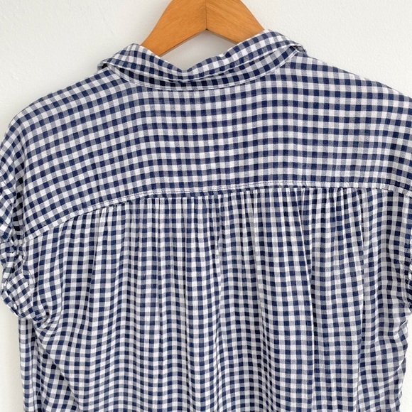 American Eagle Black Gingham Checkered Short Sleeves Button Down Shirt Small - Picture 11 of 15